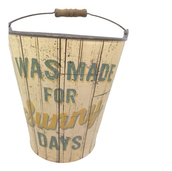 Beach Decor Metal Sand Pail Decoration Accent Costal Decor - Picture 12 of 12